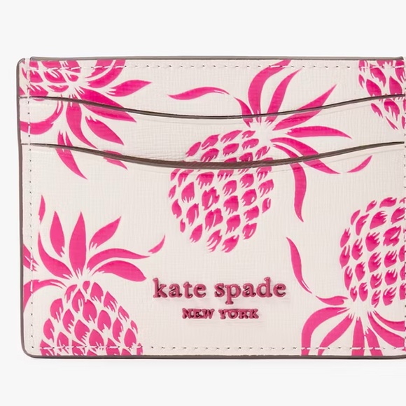 EUC Kate Spade Morgan Pineapple Embossed Card Case - Picture 1 of 2